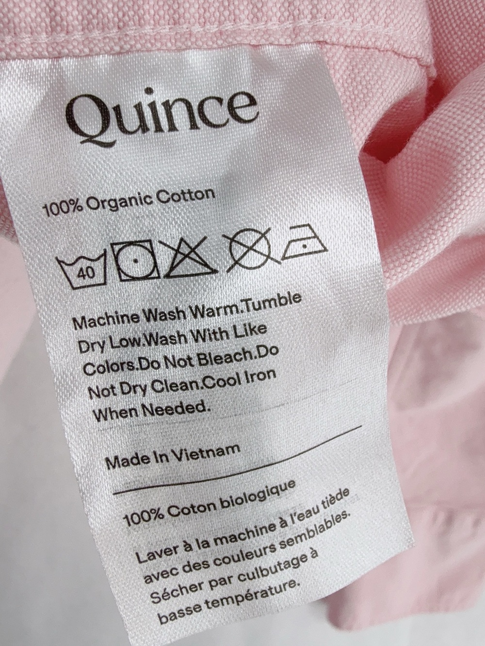 Quince Organic Cotton Relaxed Oxford Shirt size s opal pink - Picture 7 of 11
